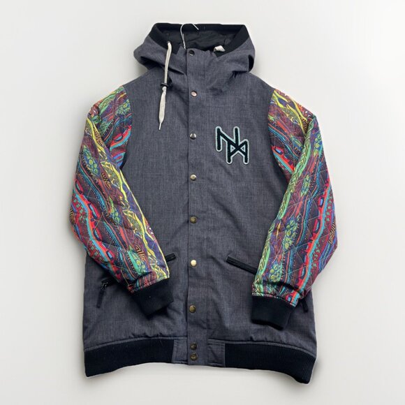 NOMIS Other - Y2K Nomis Psychedelic Sleeve AOP Jacket Hooded Lined Winter Snowboard Ski Men XL